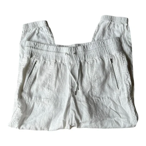 Athleta White Cabo Linen Jogger Track Pants Size 16 - Picture 5 of 11